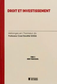Droit et investissement, Mélanges en l’honneur du Professeur Dorothé SOSSA, Tome 2 DROIT PROCESSUEL,