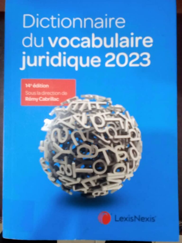 Couverture d’ouvrage : Dictionnaire du vocabulaire juridique 2023