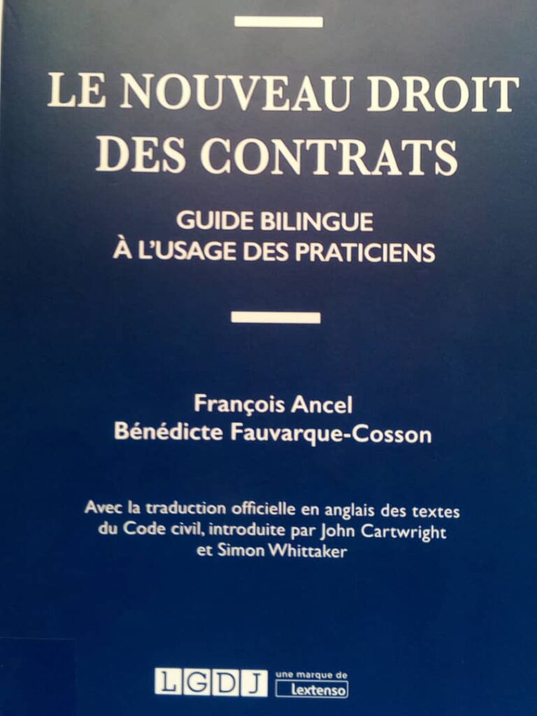 Couverture d’ouvrage : Le nouveau droit des contrats : Guide bilingue à l'usage des praticiens