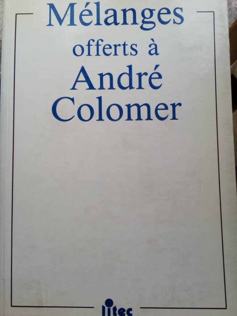 Couverture d’ouvrage : Mélanges offerts à André COLOMER