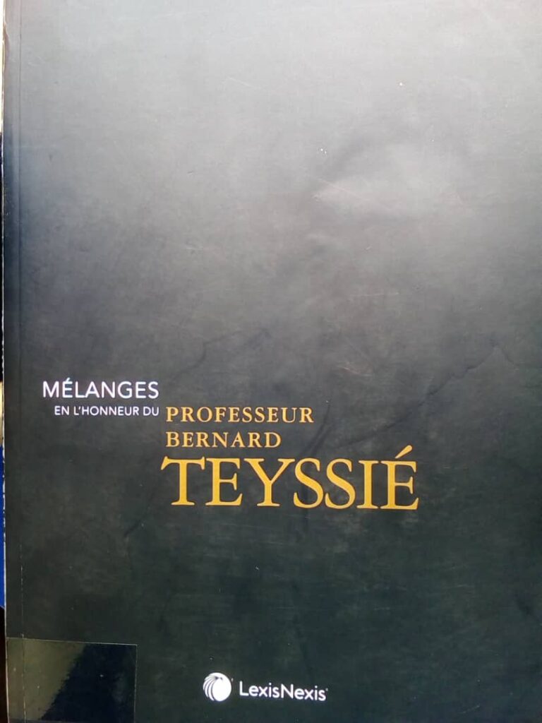 Couverture d’ouvrage : Mélanges en l'honneur du Professeur Bernard TEYSSIER