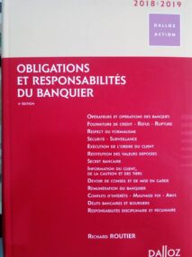 Couverture d’ouvrage : Obligations et responsabilités du banquier
