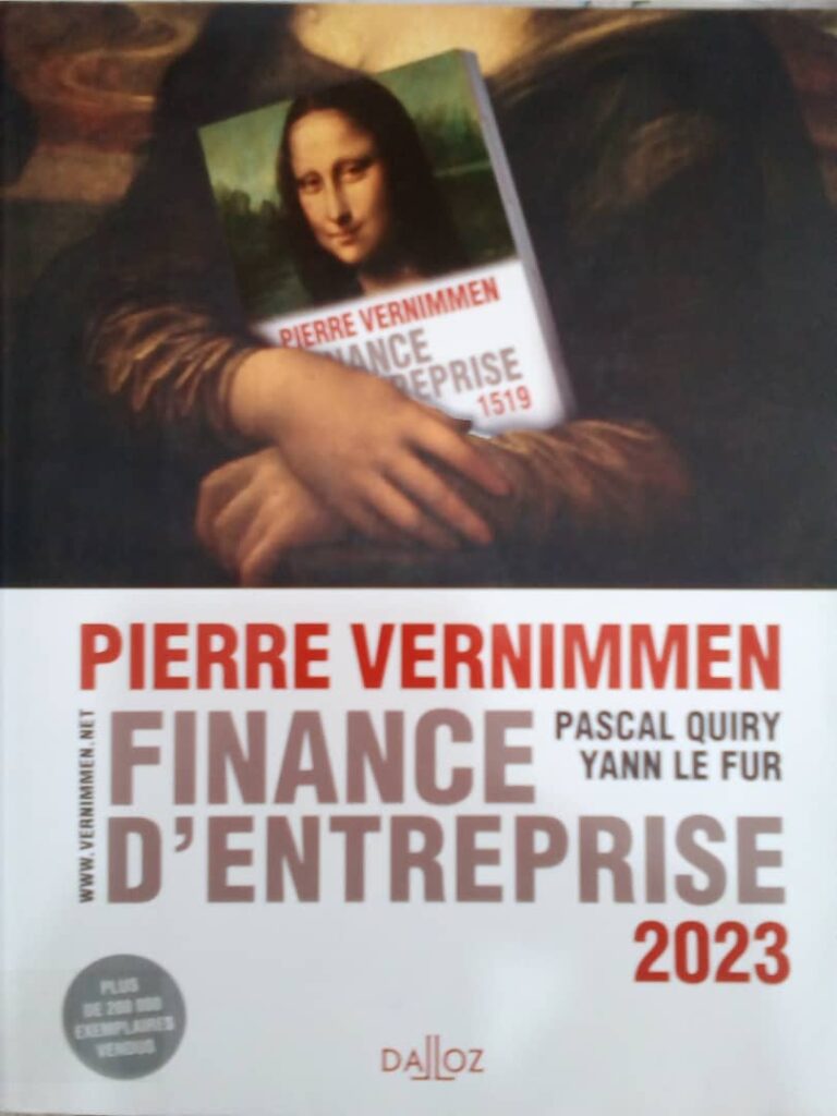 Couverture d’ouvrage : Finance d'Entreprise : Pierre VERNIMMEN