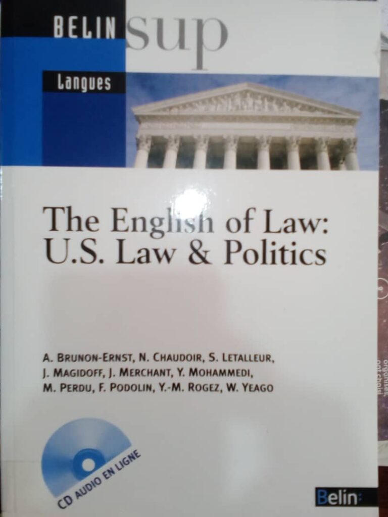 Couverture d’ouvrage : The English of Law : U.S. Law & Politics