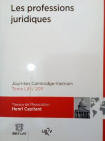 Couverture d’ouvrage : Les professions juridiques : journées Cambodge-vietnam. Tome LXI