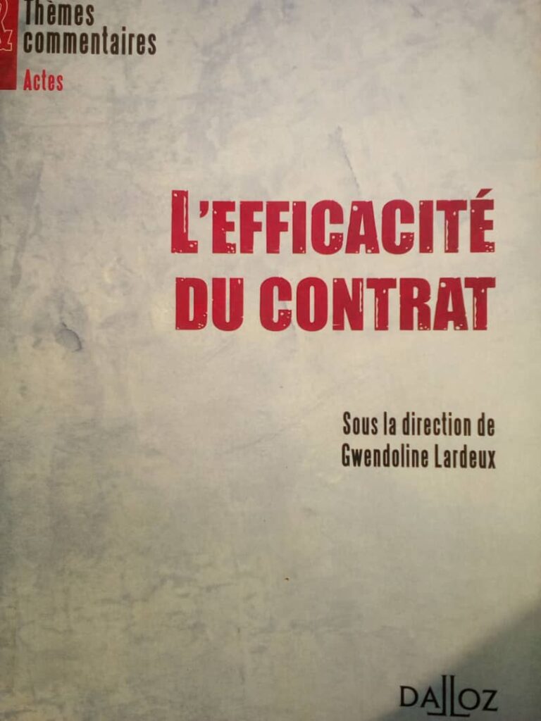 Couverture d’ouvrage : L'efficacité du contrat