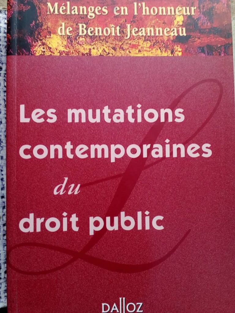 Couverture d’ouvrage : Les mutations contemporaines du droit public : Mélanges en l'honneur de Benoît JEANNEAU