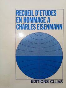 Couverture d’ouvrage : Recueil d'études en hommage à Charles EISENMANN