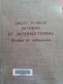 Couverture d’ouvrage : Droit public interne et international : Etudes et réflexions