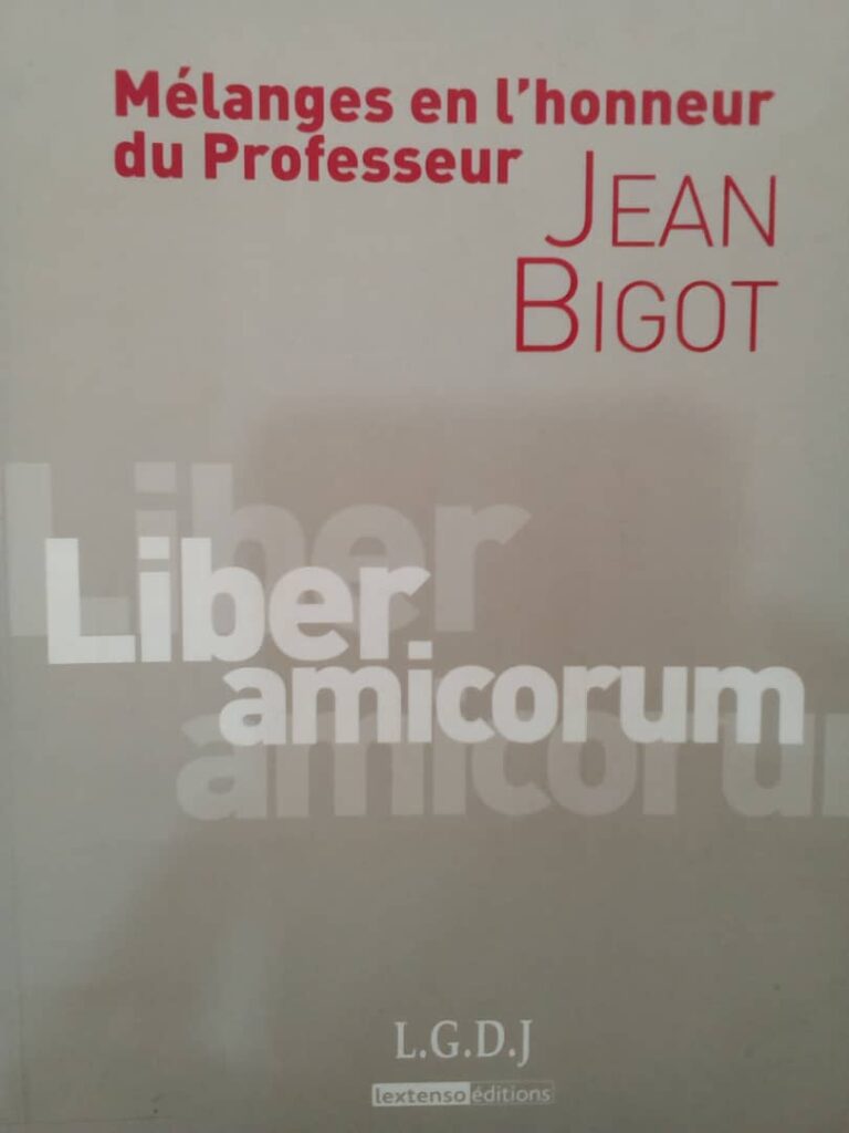 Couverture d’ouvrage : Mélanges en l'honneur du Professeur Jean BIGOT