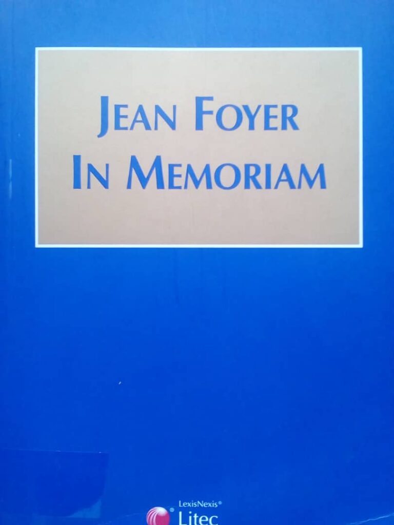 Couverture d’ouvrage : Jean FOYER in Memoriam