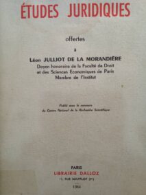 Couverture d’ouvrage : Etudes juridiques offertes à Léon JULLIOT DE LA MORANDIERE par ses élèves et ses amis