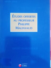 Couverture d’ouvrage : Etudes offertes au Professeur Philippe MALINVAUD