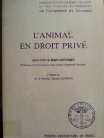 Couverture d’ouvrage : L'animal en droit privé