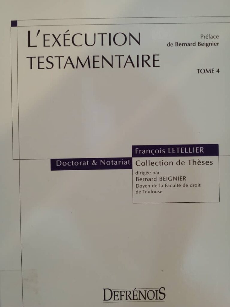 Couverture d’ouvrage : L'exécution testamentaire