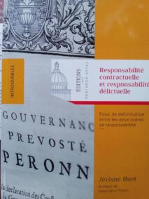 Couverture d’ouvrage : Responsabilité contractuelle et responsabilité délictuelle : essai de délimitation entre les deux ordres de responsabilité