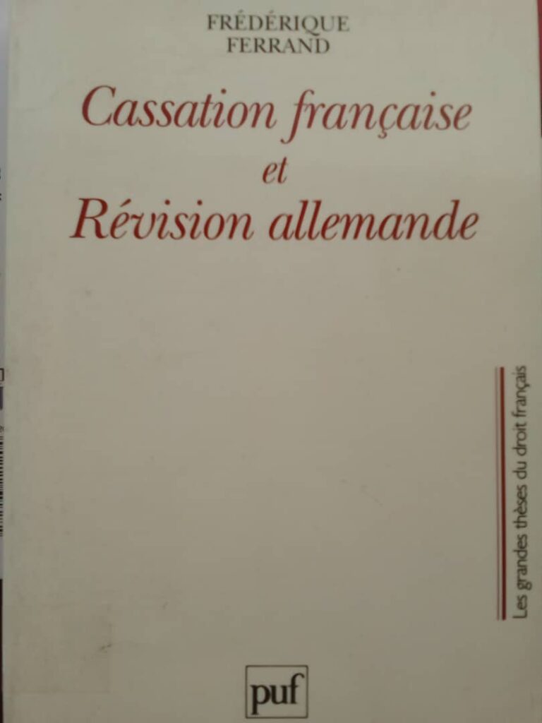 Couverture d’ouvrage : Cassation française et Révision allemande