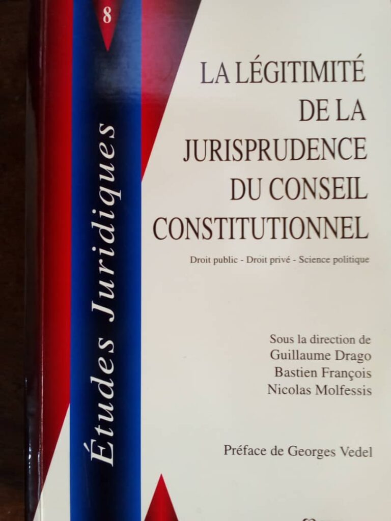 Couverture d’ouvrage : Etudes juridiques. Tome 8, La légitimité de la jurisprudence du conseil constitutionnel