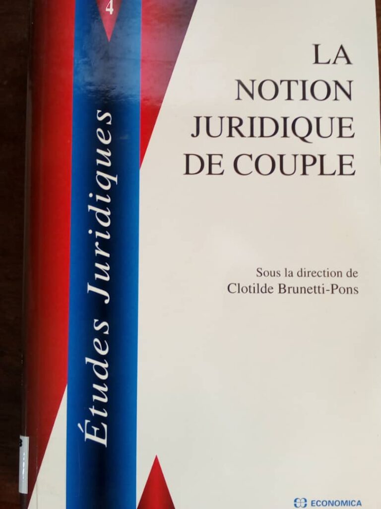 Couverture d’ouvrage : Etudes juridiques. Tome 4, La notion juridique de couple