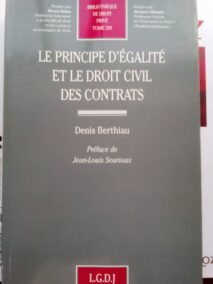 Couverture d’ouvrage : Le principe d'égalité et le droit civil des contrats