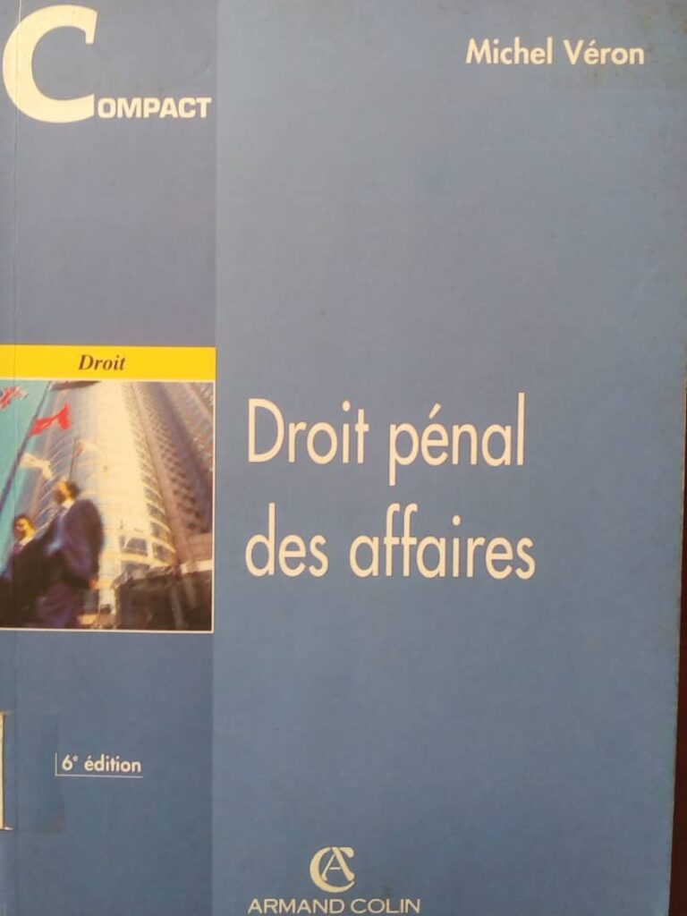 Couverture d’ouvrage : Droit pénal des affaires