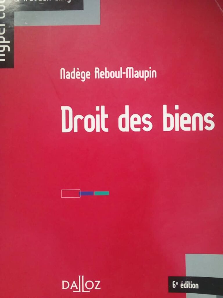 Couverture d’ouvrage : Droit des biens