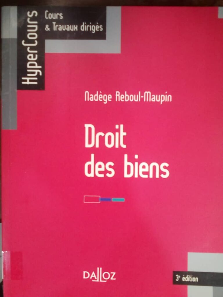 Couverture d’ouvrage : Droit des biens