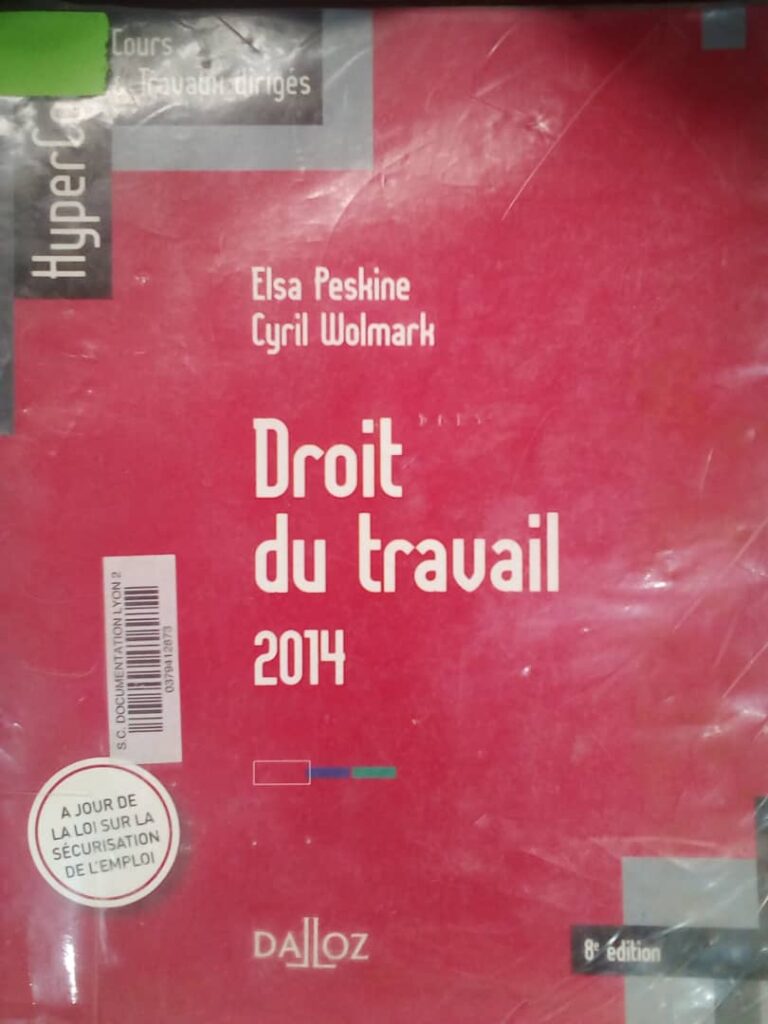 Couverture d’ouvrage : Droit du travail