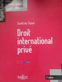 Couverture d’ouvrage : Droit international privé