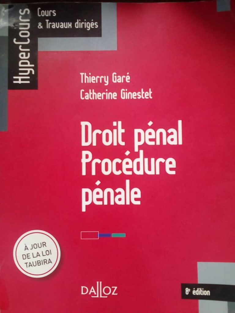 Couverture d’ouvrage : Droit pénal-Procédure pénale