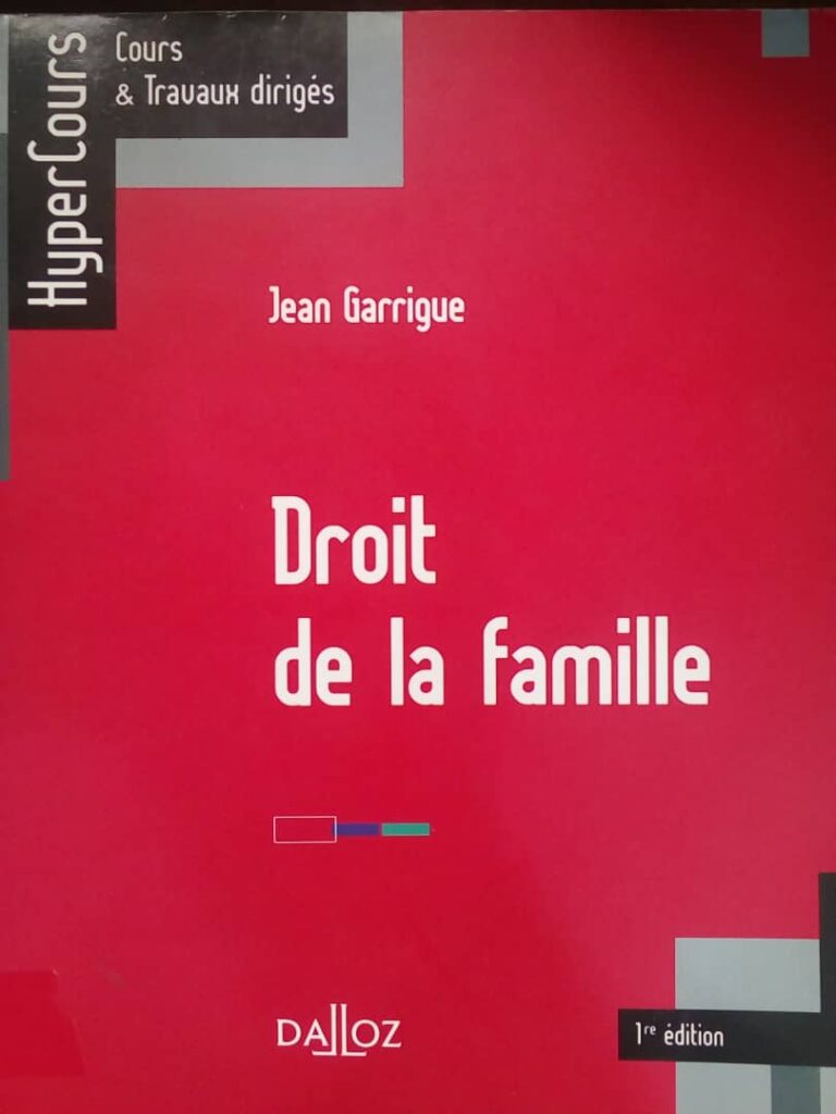 Couverture d’ouvrage : Droit de la famille