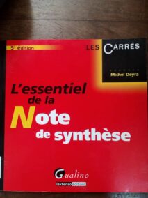 Couverture d’ouvrage : L'essentiel de la Note de synthèse